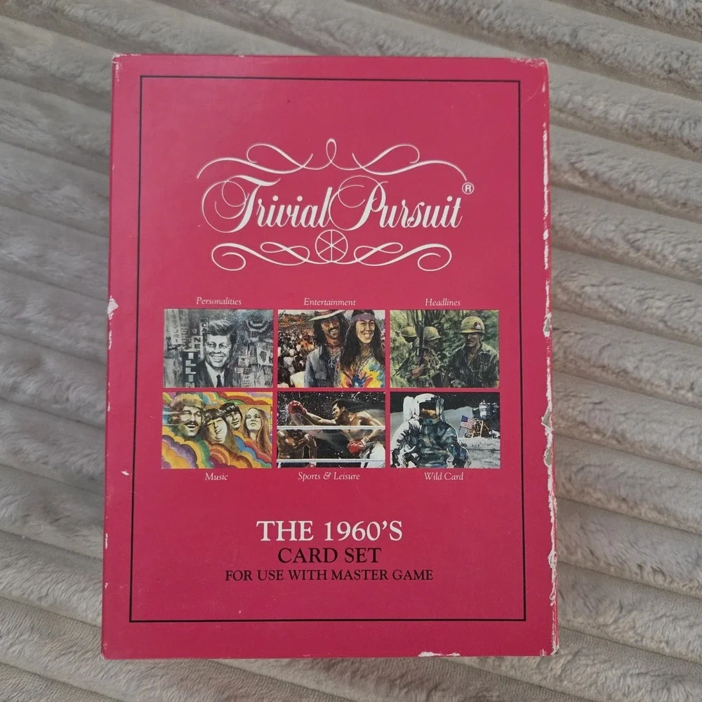 Vintage Trivial Pursuit The 1960's Card Set 1960s Expansion Parker Brothers Box